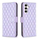 For Samsung Galaxy S24 FE 5G Diamond Lattice Wallet Flip Leather Phone Case(Purple)