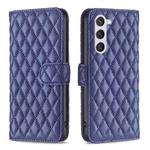 For Samsung Galaxy S25 5G Diamond Lattice Wallet Flip Leather Phone Case(Blue)