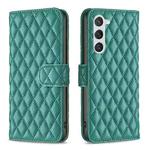 For Samsung Galaxy S25 5G Diamond Lattice Wallet Flip Leather Phone Case(Green)