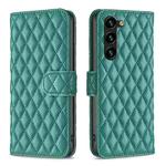 For Samsung Galaxy S25+ 5G Diamond Lattice Wallet Flip Leather Phone Case(Green)