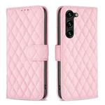 For Samsung Galaxy S25+ 5G Diamond Lattice Wallet Flip Leather Phone Case(Pink)