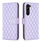 For Samsung Galaxy S25+ 5G Diamond Lattice Wallet Flip Leather Phone Case(Purple)