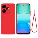 For Xiaomi Poco M6 4G Solid Color Liquid Silicone Dropproof Full Coverage Phone Case(Red)