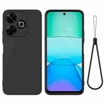 For Xiaomi Poco M6 Plus Solid Color Liquid Silicone Dropproof Full Coverage Phone Case(Black)