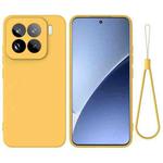For Xiaomi 15 Pro Solid Color Liquid Silicone Dropproof Full Coverage Phone Case(Yellow)