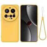 For Xiaomi 15 Ultra Solid Color Liquid Silicone Dropproof Full Coverage Phone Case(Yellow)