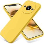 For Redmi A3x Solid Color Liquid Silicone Dropproof Full Coverage Phone Case(Yellow)