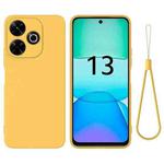 For Redmi 13 4G / 5G / Note 13R 5G Solid Color Liquid Silicone Dropproof Full Coverage Phone Case(Yellow)