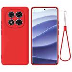 For Redmi Note 14 Pro+ 5G Solid Color Liquid Silicone Dropproof Full Coverage Phone Case(Red)