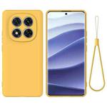 For Redmi Note 14 Pro+ 5G Solid Color Liquid Silicone Dropproof Full Coverage Phone Case(Yellow)