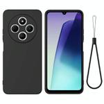 For Redmi A3 Pro Solid Color Liquid Silicone Dropproof Full Coverage Phone Case(Black)
