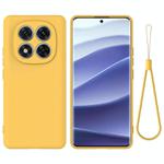 For Redmi Note 14 Pro 4G Solid Color Liquid Silicone Dropproof Full Coverage Phone Case(Yellow)