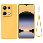 For Redmi Note 14S 4G Solid Color Liquid Silicone Dropproof Full Coverage Phone Case(Yellow)