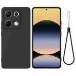 For Redmi Note 14S 4G Solid Color Liquid Silicone Dropproof Full Coverage Phone Case(Black)