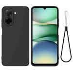 For Redmi A5 4G 171.7mm / Poco C71 Solid Color Liquid Silicone Dropproof Full Coverage Phone Case(Black)