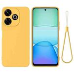 For Redmi 13x 4G Solid Color Liquid Silicone Dropproof Full Coverage Phone Case(Yellow)