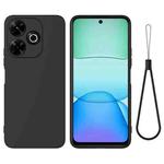 For Redmi 13x 4G Solid Color Liquid Silicone Dropproof Full Coverage Phone Case(Black)