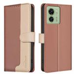 For Motorola Edge 40 5G Color Matching RFID Anti-theft Leather Phone Case(Brown)