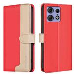 For Motorola Edge 50 Pro 5G Color Matching RFID Anti-theft Leather Phone Case(Red)