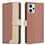 For Motorola Moto G13 4G / G23 4G / G53 5G Color Matching RFID Anti-theft Leather Phone Case(Brown)