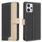 For Motorola Moto G13 4G / G23 4G / G53 5G Color Matching RFID Anti-theft Leather Phone Case(Black)