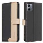 For Motorola Moto G14 4G Color Matching RFID Anti-theft Leather Phone Case(Black)