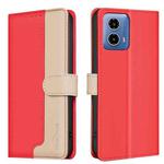 For Motorola Moto G34 5G Color Matching RFID Anti-theft Leather Phone Case(Red)