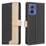 For Motorola Moto G85 Color Matching RFID Anti-theft Leather Phone Case(Black)