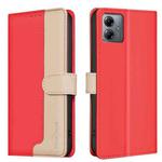 For Motorola Moto G54 5G EU Version Color Matching RFID Anti-theft Leather Phone Case(Red)