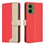 For Motorola Moto G35 Color Matching RFID Anti-theft Leather Phone Case(Red)