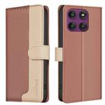 For Motorola Edge 60 Pro Color Matching RFID Anti-theft Leather Phone Case(Brown)