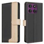For Motorola Edge 60 Pro Color Matching RFID Anti-theft Leather Phone Case(Black)