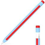 For Apple Pencil 2 / Pencil Pro Colorful Pencil Style Stylus Silicone Protective Case(Blue Red)