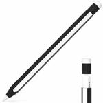 For Apple Pencil 2 / Pencil Pro Colorful Pencil Style Stylus Silicone Protective Case(Black White)