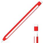 For Apple Pencil 2 / Pencil Pro Colorful Pencil Style Stylus Silicone Protective Case(Red White)