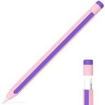 For Apple Pencil 2 / Pencil Pro Colorful Pencil Style Stylus Silicone Protective Case(Pink Purple)