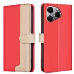 For Tecno Spark 20 Pro Color Matching RFID Anti-theft Leather Phone Case(Red)