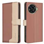 For Tecno Spark 20 Pro+ Color Matching RFID Anti-theft Leather Phone Case(Brown)