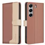For Tecno Camon 40 Color Matching RFID Anti-theft Leather Phone Case(Brown)