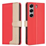 For Tecno Camon 40 Color Matching RFID Anti-theft Leather Phone Case(Red)