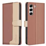 For Tecno Camon 40 Pro 4G Color Matching RFID Anti-theft Leather Phone Case(Brown)