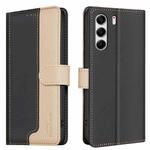 For Tecno Camon 40 Pro 4G Color Matching RFID Anti-theft Leather Phone Case(Black)