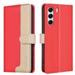 For Tecno Camon 40 Pro 4G Color Matching RFID Anti-theft Leather Phone Case(Red)