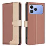 For Tecno Spark 40 4G Color Matching RFID Anti-theft Leather Phone Case(Brown)