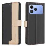 For Tecno Spark 40 4G Color Matching RFID Anti-theft Leather Phone Case(Black)