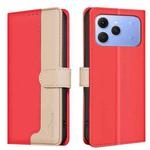 For Tecno Spark 40 4G Color Matching RFID Anti-theft Leather Phone Case(Red)