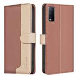 For vivo Y20 Color Matching RFID Anti-theft Leather Phone Case(Brown)