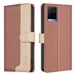 For vivo Y21 / Y21s / Y33s Color Matching RFID Anti-theft Leather Phone Case(Brown)