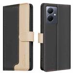 For vivo Y78 5G / Y36 Color Matching RFID Anti-theft Leather Phone Case(Black)