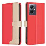 For vivo Y78 5G / Y36 Color Matching RFID Anti-theft Leather Phone Case(Red)